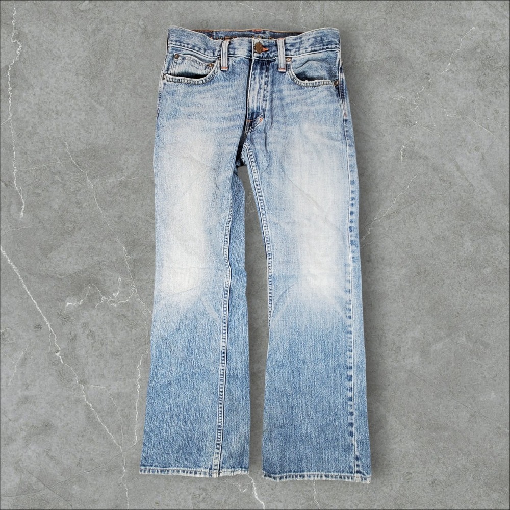 American Eagle Low Rise Boot Jeans Mens 28x30 Light Wash Cotton Denim B84